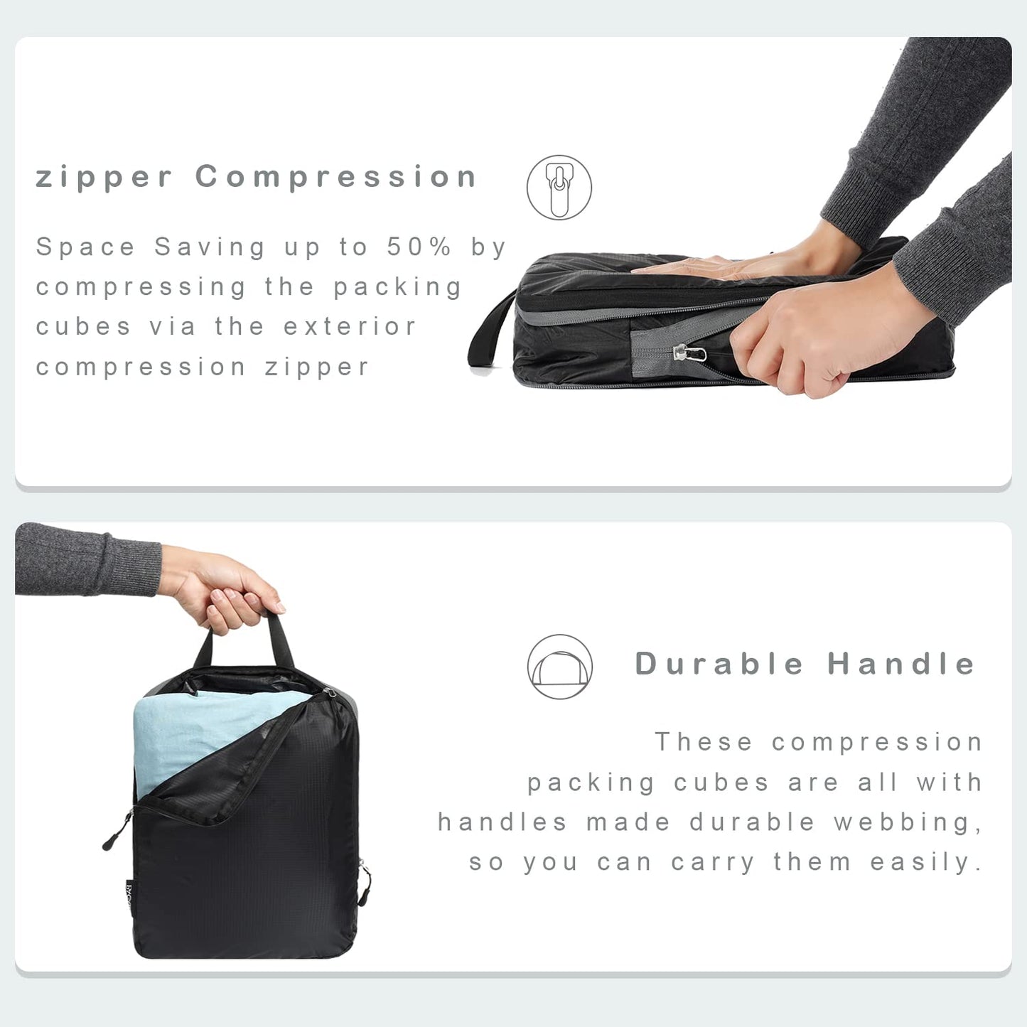 6 Set Ultralight Compression Packing Cubes Packing Organizer with Shoe Bag for Travel Accessories Luggage Suitcase Backpack
